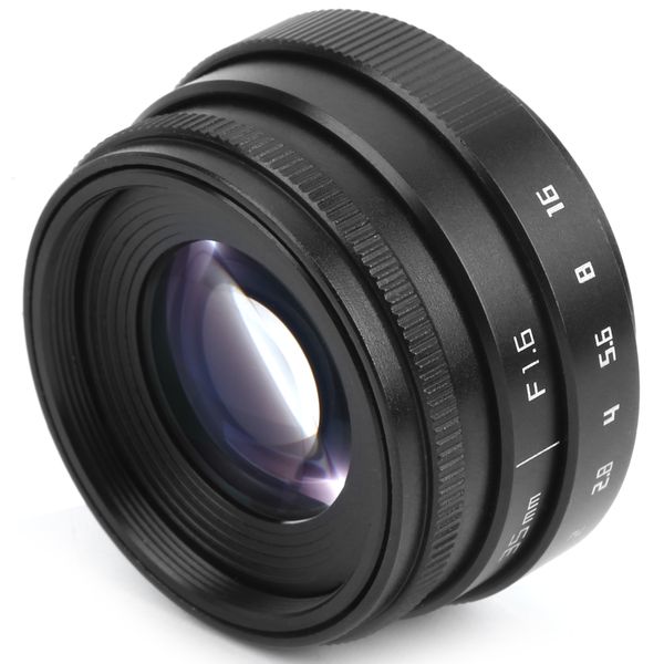 35mm F1.6 C Mount Manual Portrait Camera Lens Black