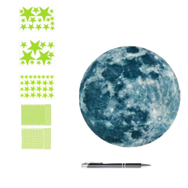 Glow in The Dark Vinyl Galaxy Wall Art with Added Pen