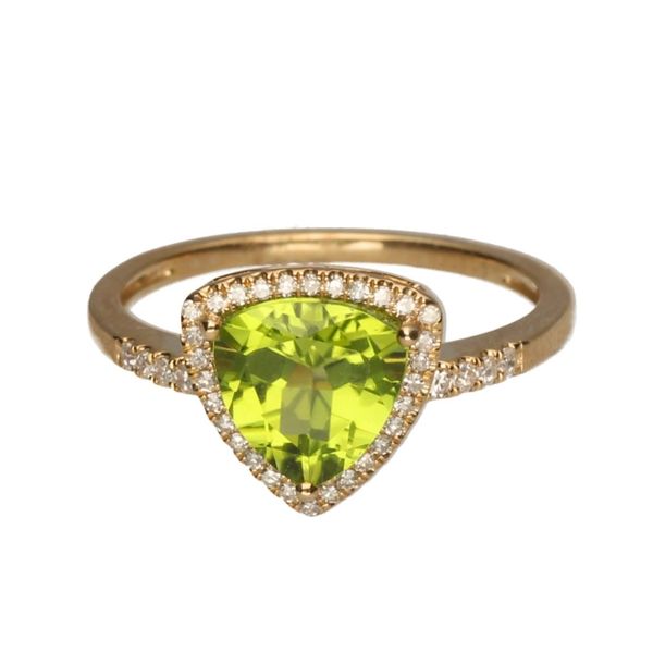 9k Gold Diamond &amp; Peridot Ring