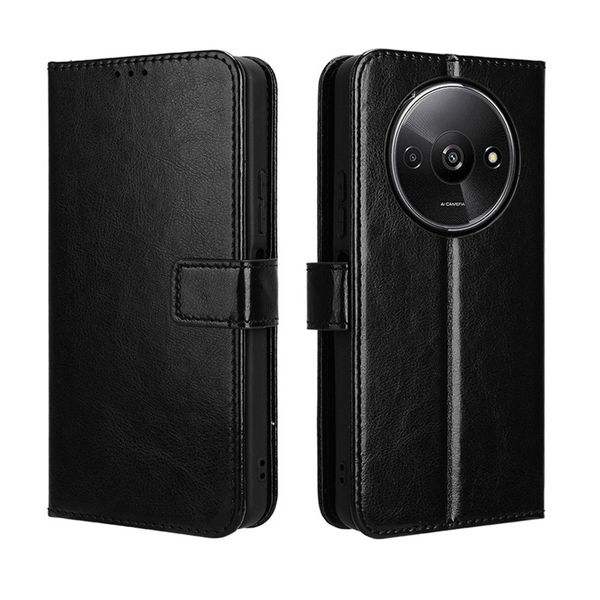 Crazy Horse Pattern Wallet Drawstring Flip Cover Compatible With Redmi A2