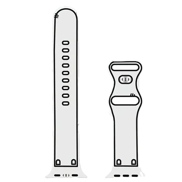 3D Print Pattern Silicone Watch Band Compatible with Apple Watch-38/40/41mm