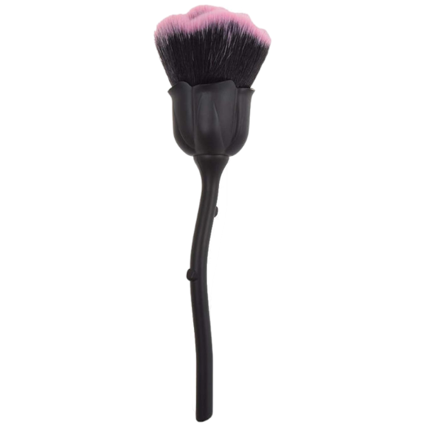 Rose-Shaped Nail Powder Remover Brush - Black