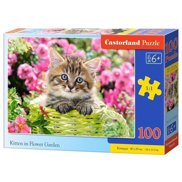 Castorland Kitten in Flower Garden 100pc