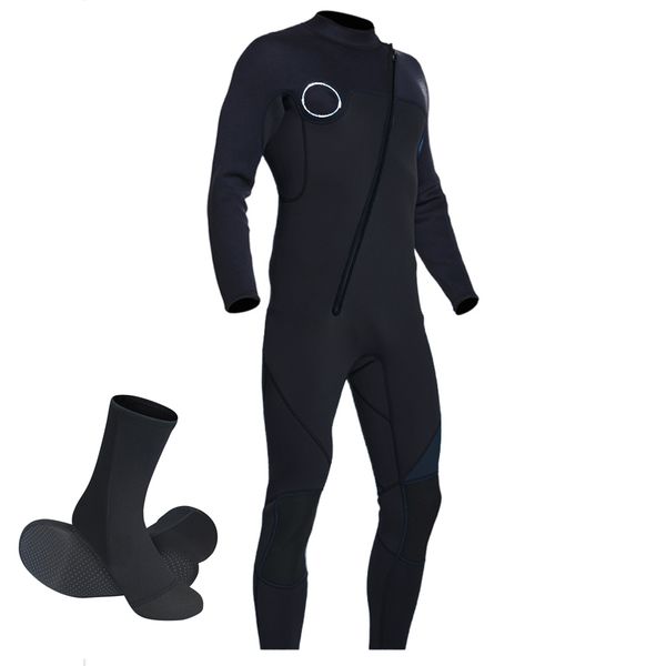 Wetsuit for Men with Water Socks - 3mm Protection Swimming Suit Diving Full Warm