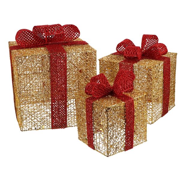 3Pcs Christmas LED Gift Boxes|Under Christmas Tree Present Box
