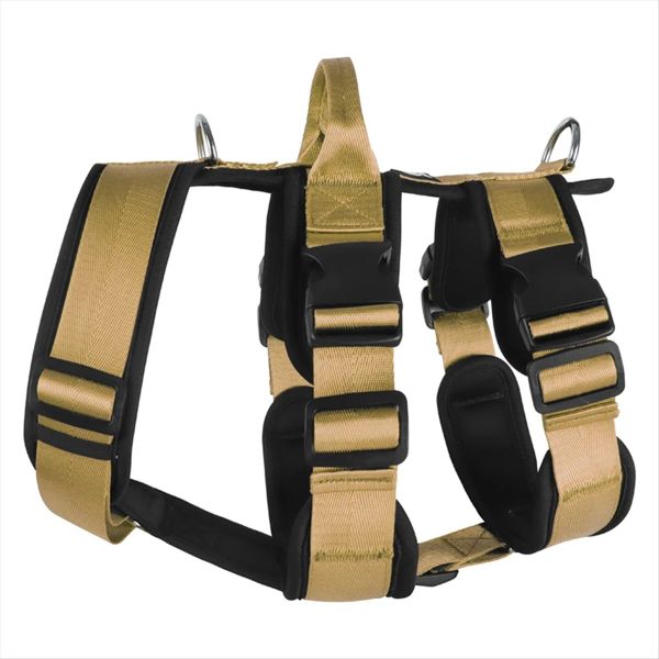 Explosionproof Big Dogs Harness with Handle for Large Dog Khaki S