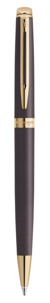 WATERMAN Hemisphere Metallic Black Gold Trim Ballpoint Pen Medium Blue Ink