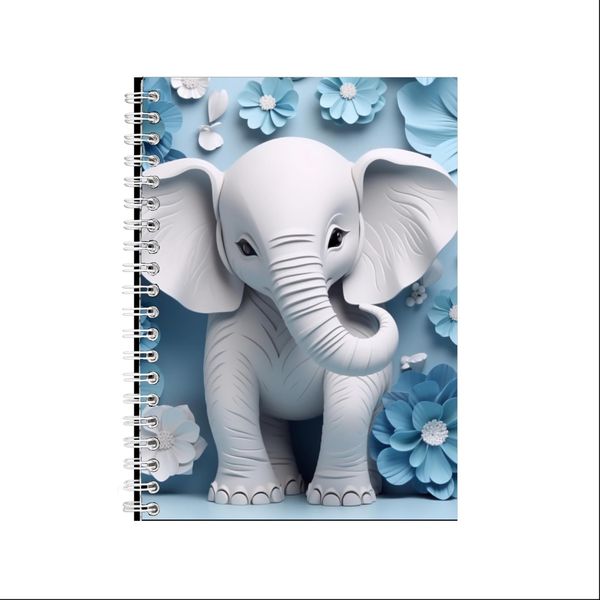 3D Elephant 10 A5 Spiral Notebook Gift BDay
