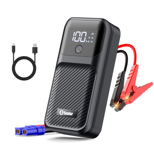 Soulor 3000A Car Battery Jump Starter Portable Power Unit with LED Lighting