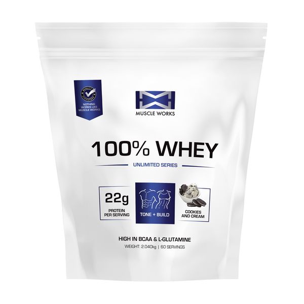 Muscle Works 100% Whey Protein 2kg - Cookies and Cream