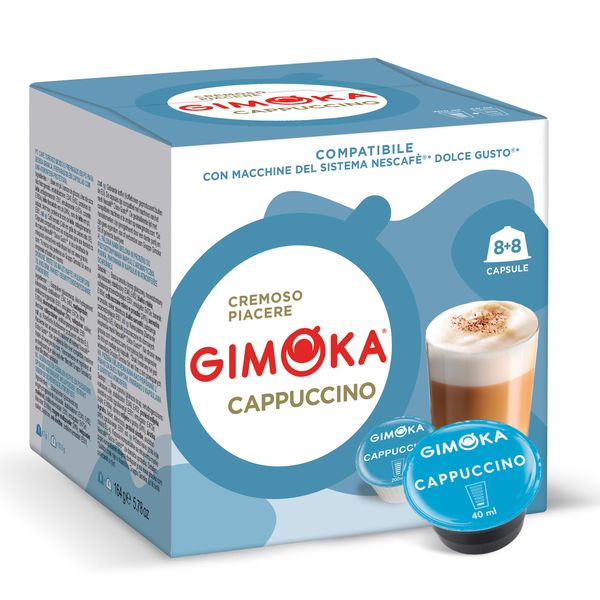 Gimoka Cappuccino - 16 Nescafe Dolce Gusto Compatible Coffee Capsules