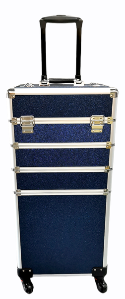 Glittery Finish 4 in 1 Makeup Trolley Train Case Multi-functional Trolley