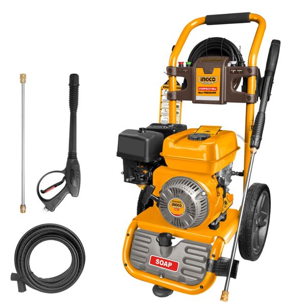 Ingco - Petrol Pressure Washer - 208CC, 6.0HP, 214 Bar (3100 PSI)