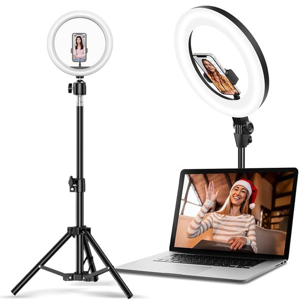 10 Inch Circle Ring Light with 55cm Stand Holder Adjustable Tripod Stand
