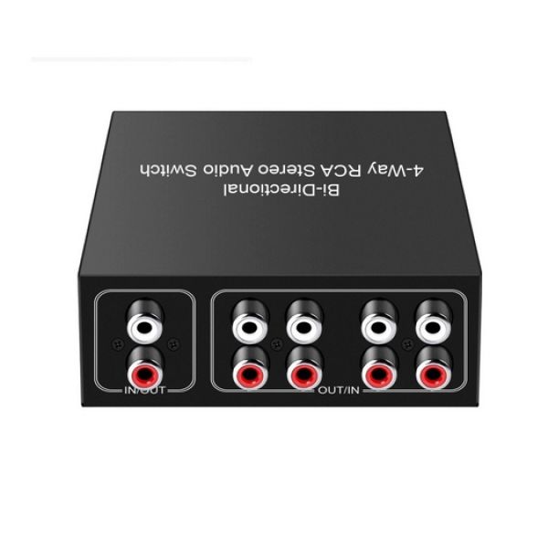 4-Port Bi-Directional Audio Switcher-Black