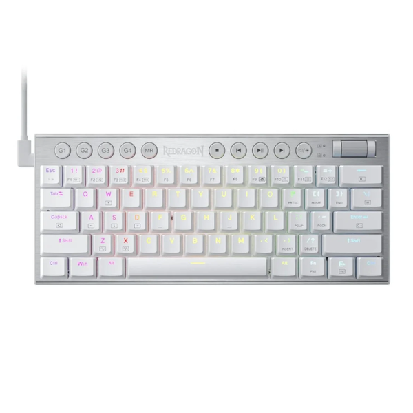 White Powerful Redragon Wired RGB Gaming Keyboard