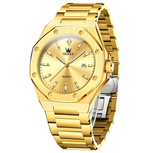 Luminous Classic Steel Business Calendar Waterproof Quartz Watch for Man