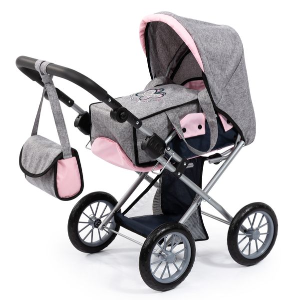 Bayer Toy City Star Dolls Pram (Grey) 68cm with Bag - Eco Box
