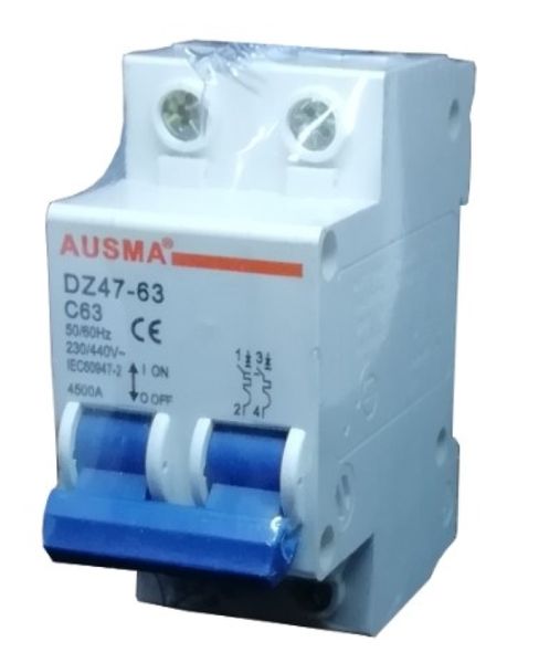 1 x Ausma Din Rail Circuit Breaker 2p 63A