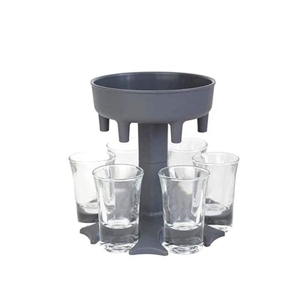 Mihuis Shooter Drink Dispenser &amp; Shot Holder with 6 Shot Acrylic Glasses