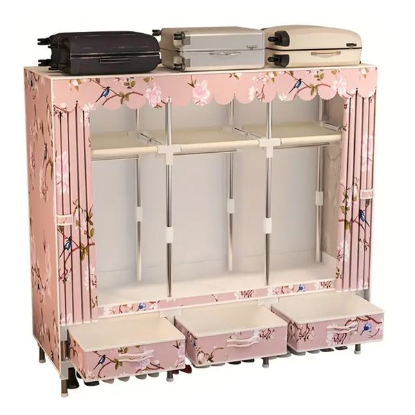 1.5M Home Wardrobe with 3 Drawers for Simple Dust Protection