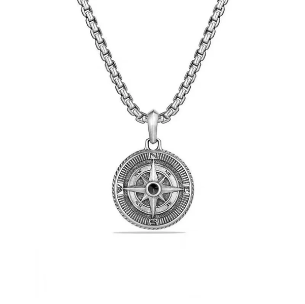 IPSTYLE Fashion Simple Compass Necklaces Retro Hip Hop Copper Disc Couple