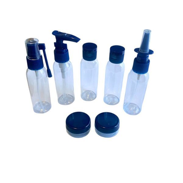 Travel Bottle Set - Refillable Leak-Proof Toiletry Containers - 7 Piece