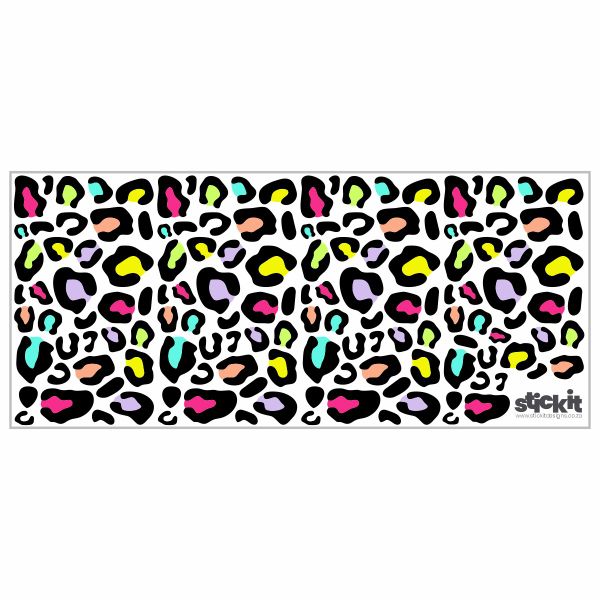 Coloured Leopard Print Wall Stickers