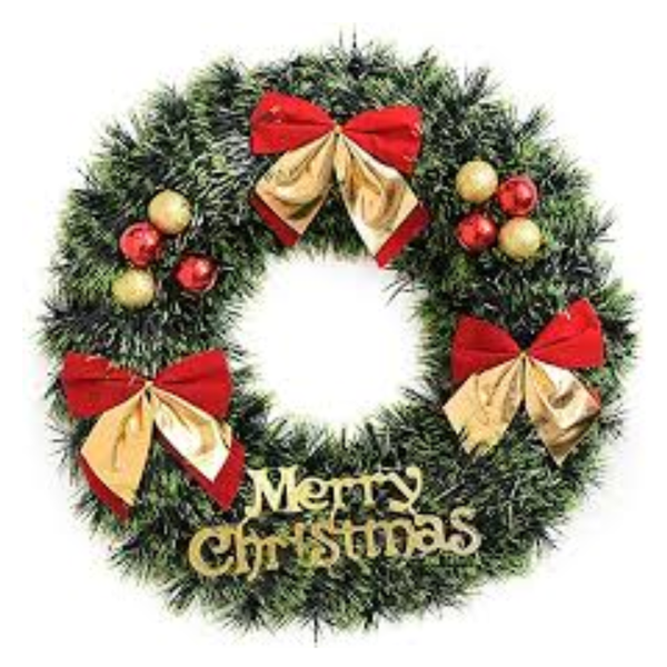 Greenery Artificial Christmas Rattan Wreath - 1-Piece - 38cm
