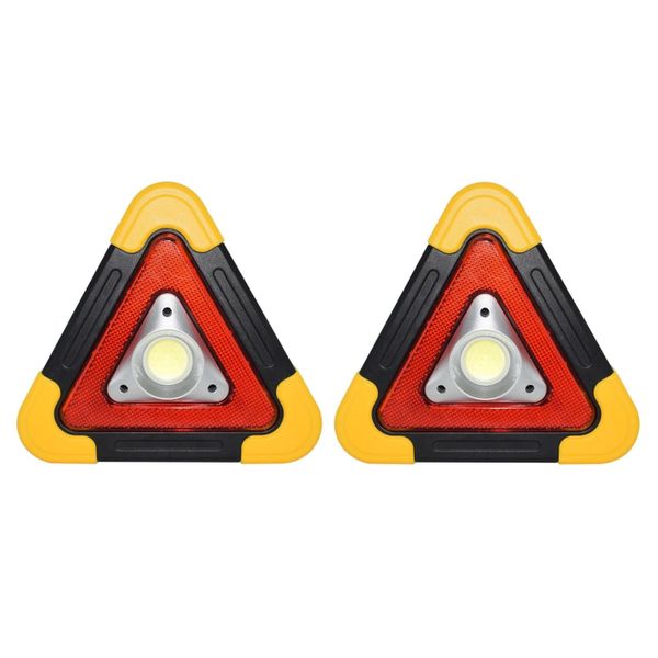 Set Of 2 Multipurpose Portable Emergency Triangle Hazard Warning LED Lights