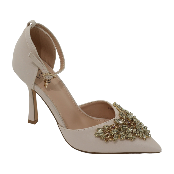 Shaped Diamante Trim - Nude image