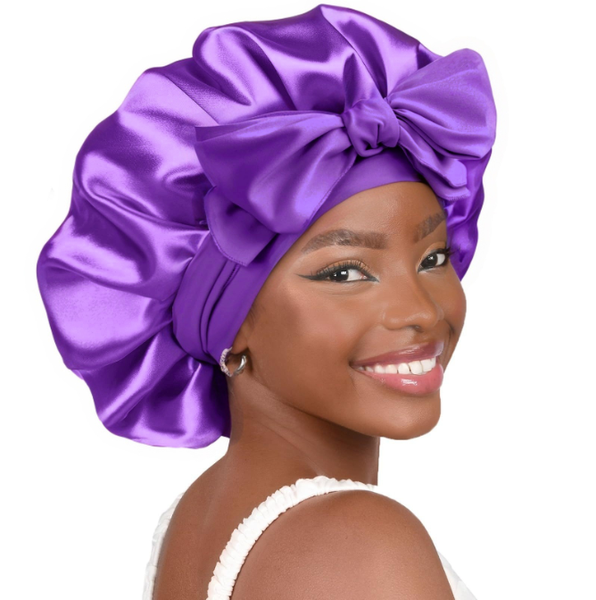 Silk Satin Sleep Cap, Double-Layer Design, Suitable for Curly/Wavy Hair