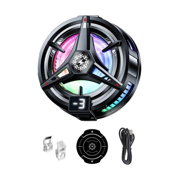 Magnetic Gaming Phone Cooler with LED Display &amp; RGB Lights