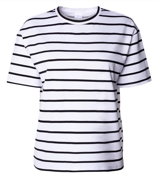 Kitro Short Sleeve Oversized Stripe T-Shirt Black