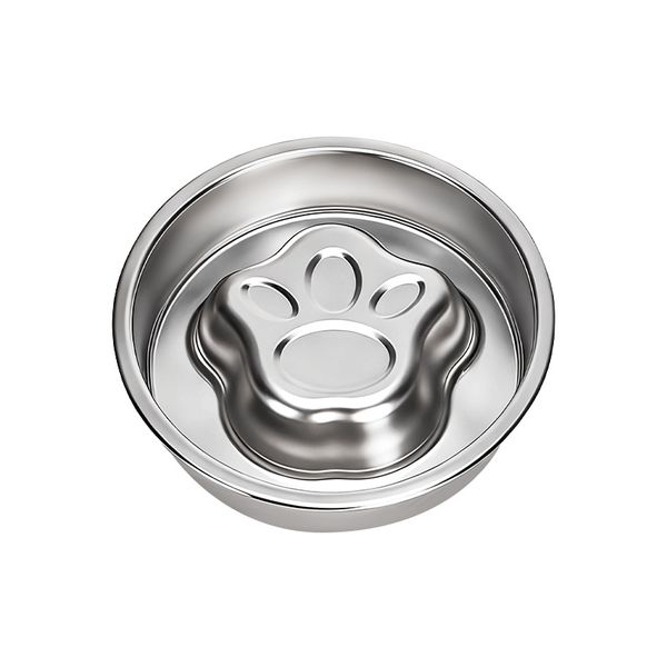 Stainless Steel Anti-Slip Pet Slow Feeder - Silver
