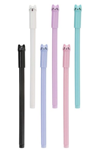 Cute Cat Pen Set - Pack of 6