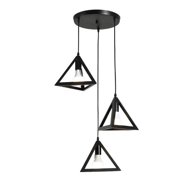 Modern Indoor Steel Triangel Hanging Lights -Straight Round Base-JNC