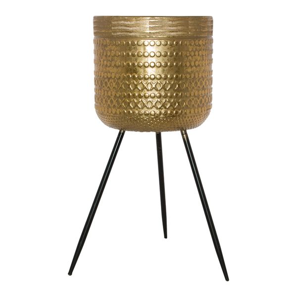 MC - Gold Pot / Black Trileg Planter