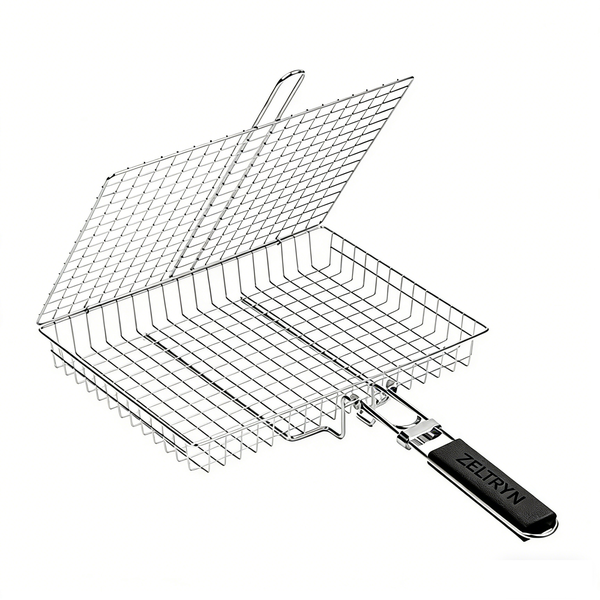 ZELTRYN Stainless Steel Foldable Grill Basket