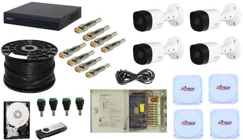 Dahua 4ch Bullet Kit with Rg59+1tb Hard Drive and Flash Drive