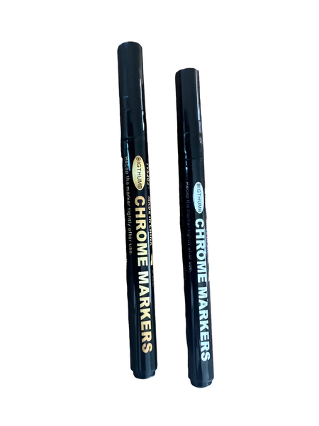 Permanent Markers - Metallic Chrome Silver and Gold Set - 0.7mm Nib