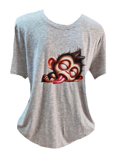 Men Grey SMALL Size Short Sleeve T-shirt with Monkey design