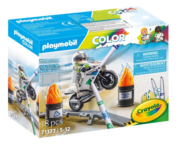 Playmobil Color Crayola - Motorbike Playset - 18 Piece