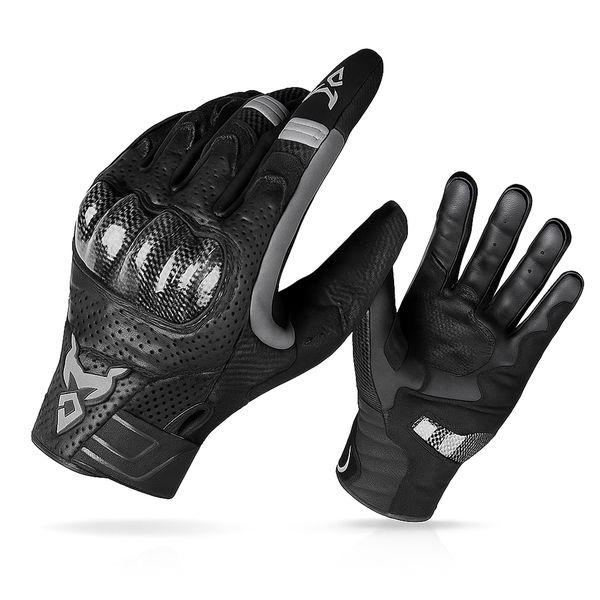 Motocentric Motorcycle Gloves, Leather Carbon Fiber