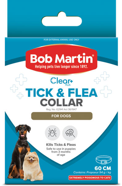 BOB MARTIN Clear+ Tick &amp; Flea Collar for all Dogs