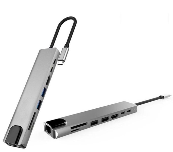 TUFF-LUV 8 in 1 4K 1080p Type-C to PD+USB3.0*2+SD+TF+HDMI+RJ45 TypeC-3