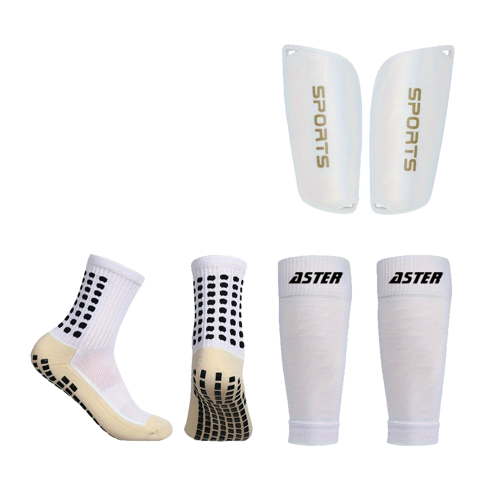 ASTER Cushion Non-Slip Sport Socks and Compression Calf Sleeves and Leg Guard