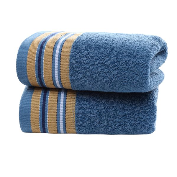 Soft &amp; Absorbent Striped Cotton Bath Towels - 2 Piece