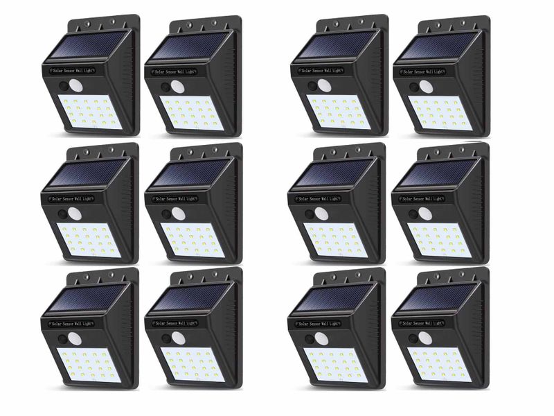 Atttw-12 Piece LED Solar Wall Light