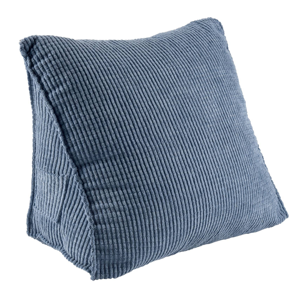 Backrest Cushion Wedge Pillow Back Cushion Lumbar Pad (Blue)